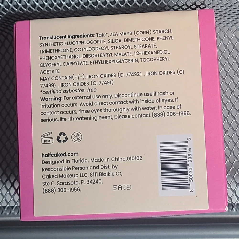 Half Caked Loose Setting Powder Translucent NIB .29 Oz/8.5 G